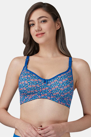 Buy Intimacy Double Layered Non Wired Medium Coverage T-Shirt Bra - Blue Print